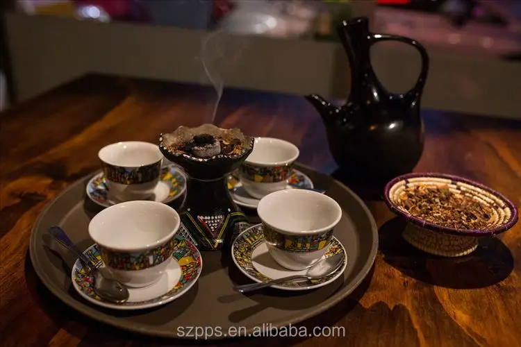 Jebena ethiopia Traditional Coffee Set Ethiopian Coffee cups with Saba art 27pcs