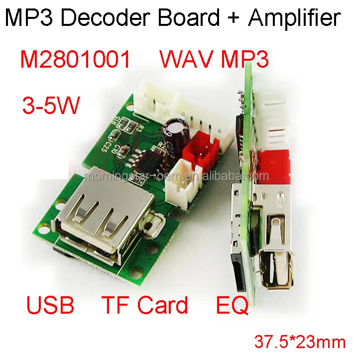 wav mp3 decoder board with amplifier board decoding of lossless music with USB TF card Ultra-small size power and memory modules
