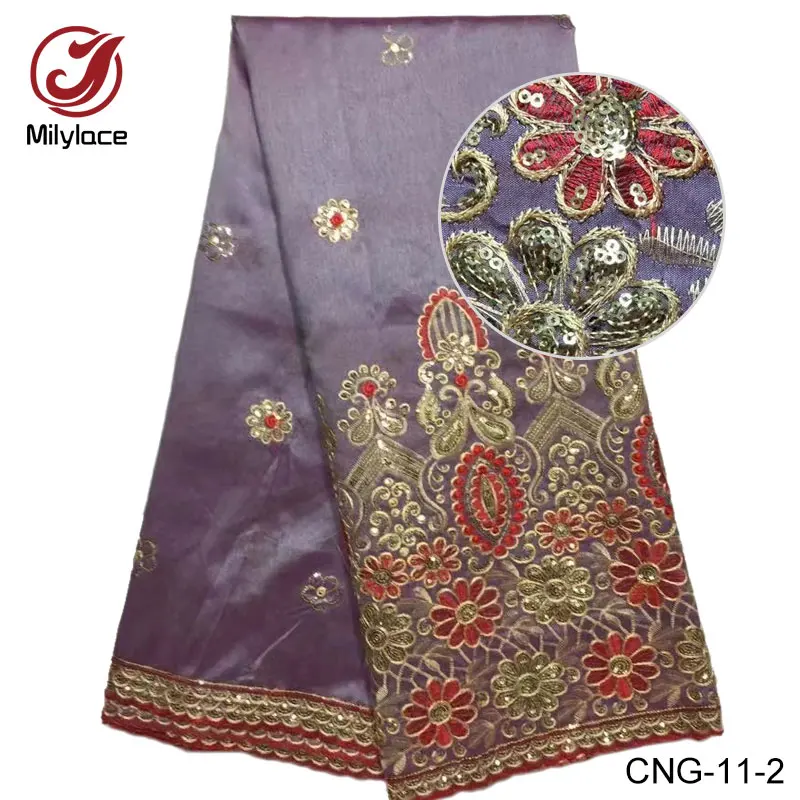 New arrive african embroidery wedding dress george fabrics lace wholesale with sequins