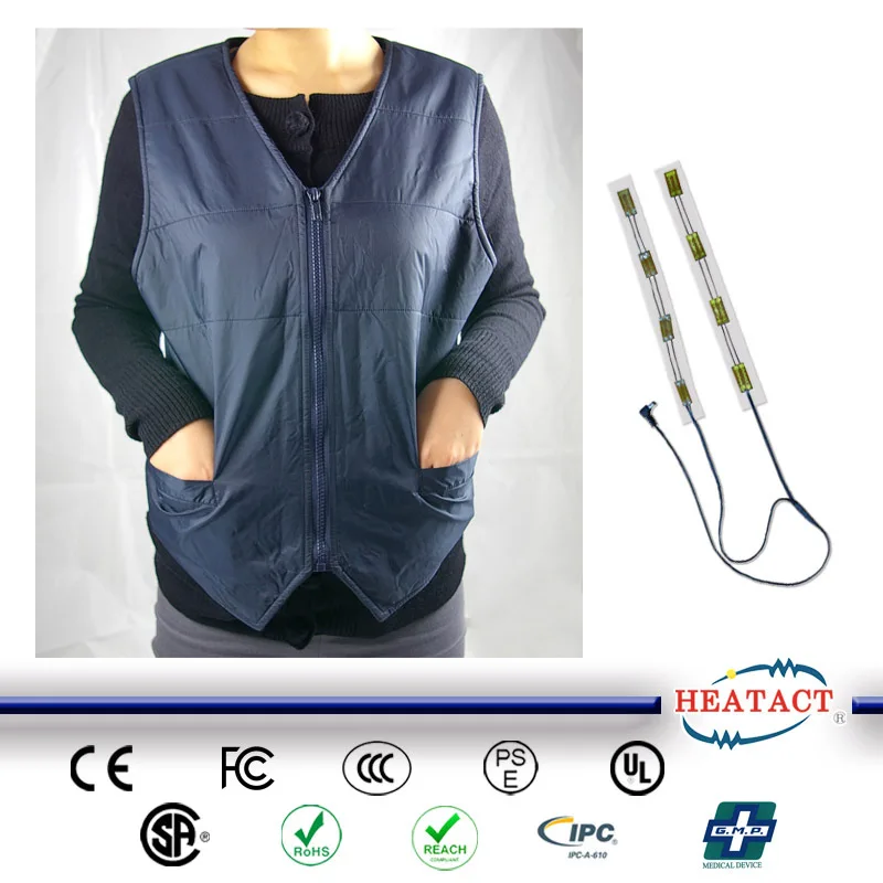 Polyester heating element for waterproof vest