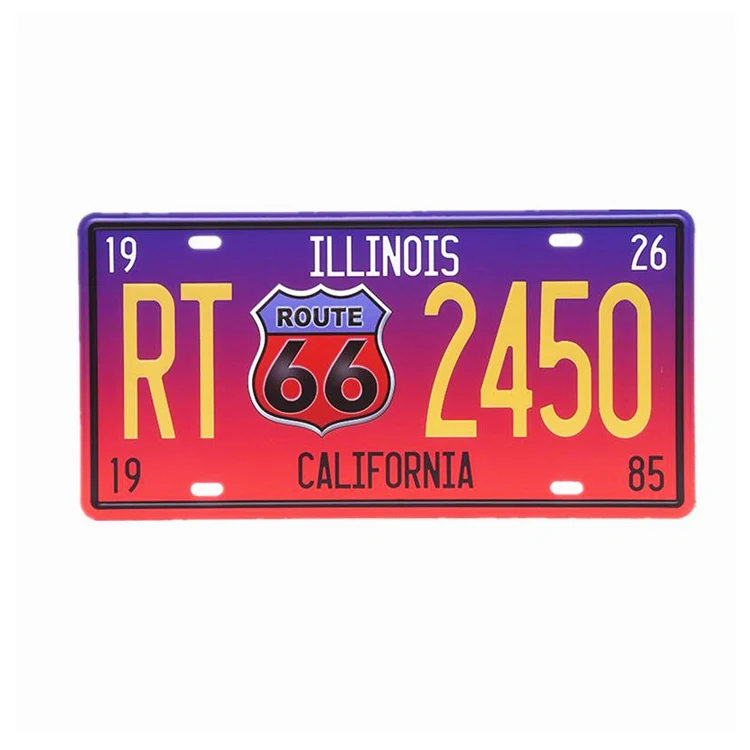 Wholesale Custom Logo 30.5cm*15.5cm Embossed License Plate Printed Vintage Logo Car Decorative Plate Decorative License Plate