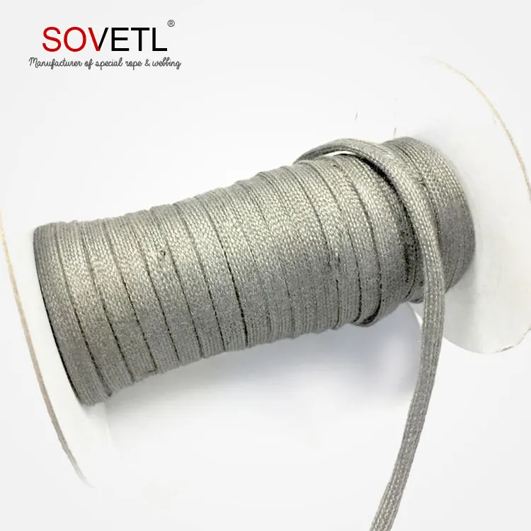 Wholesale 304 braided conductive stainless steel fiber tubular webbing