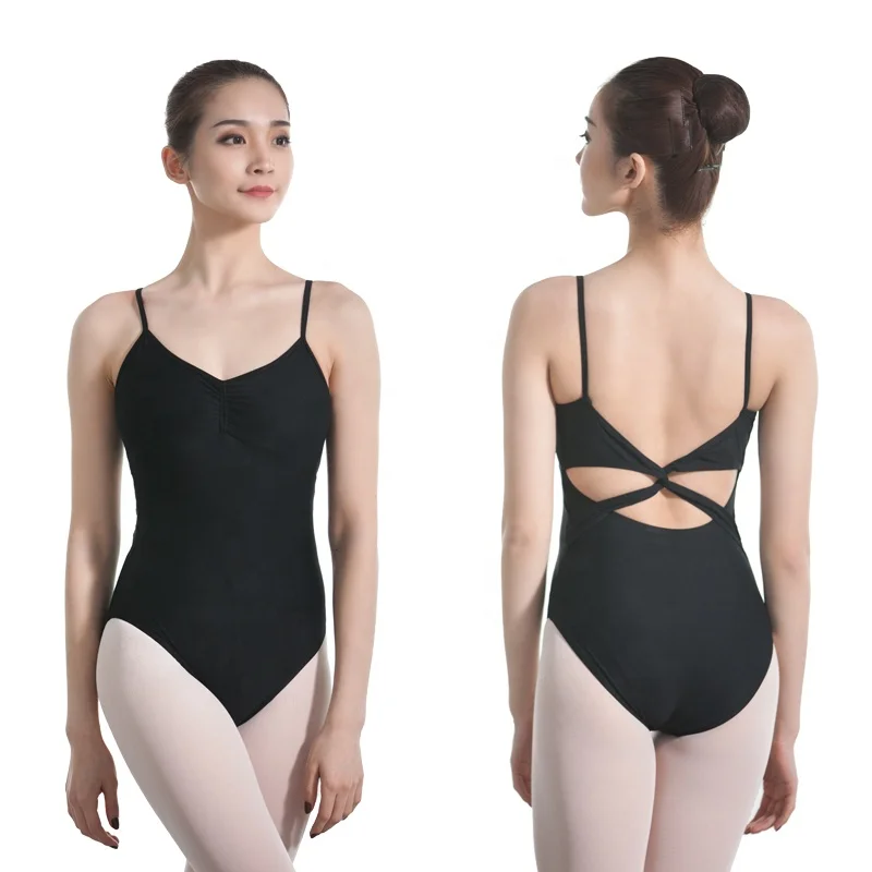 
Cross Back Solid Lycra Camisole Ballerina Practice Ballet Clothes Girls Dance Black Leotard 
