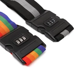 Custom luggage strap,polyester luggage belt with lock,travel luggage bag belt