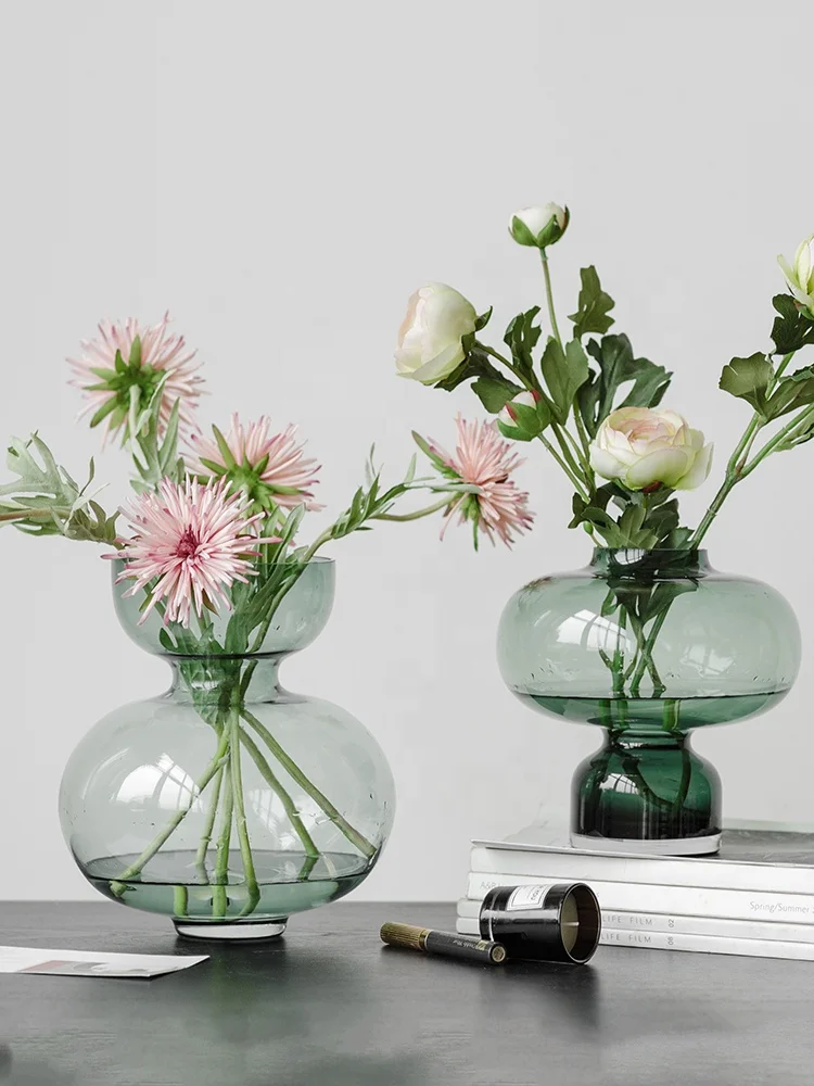 
2019 new design flower arrangement hand blown murano multi colored glass vases 