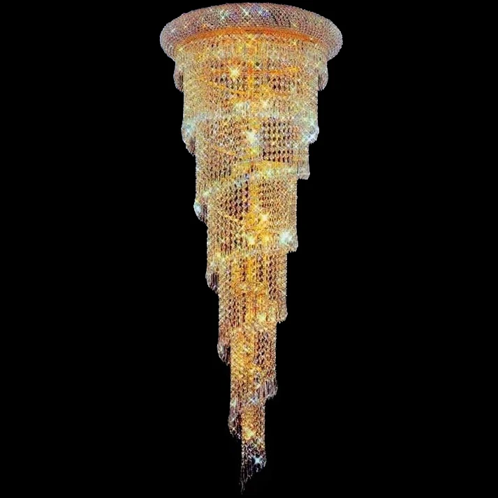 classic decorative living room gold silver crystal beaded spiral stair lights ceiling light design event chandelier
