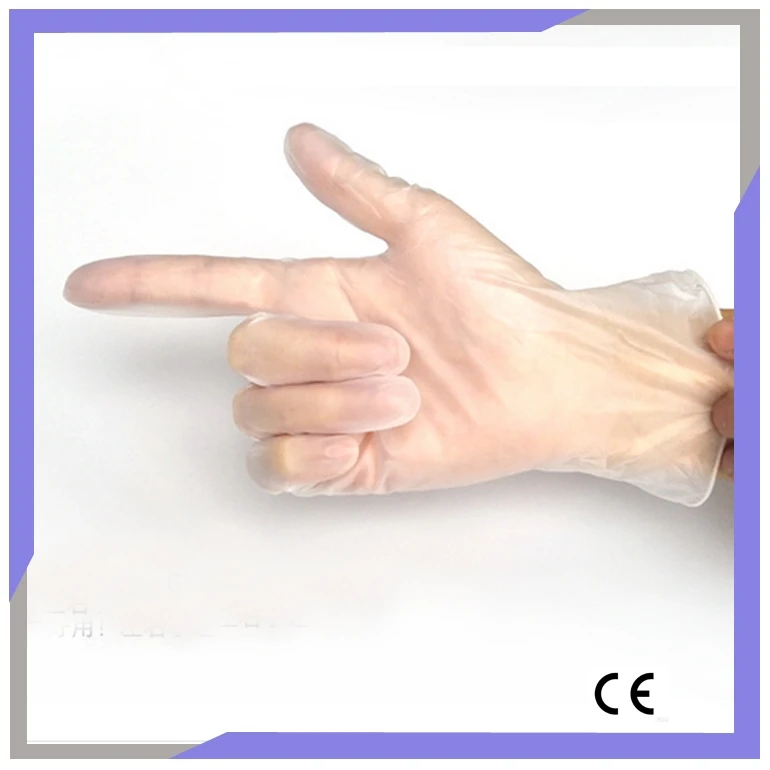 Flexible Oil Resistant Food Handling Vinyl Disposable Gloves Food Grade