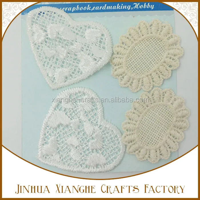 Fabric sunflower shape lace doily embroidery fabric doily for DIY decoration