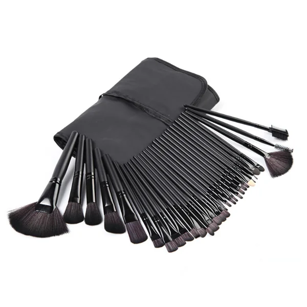 Synthetic Hair Wood Face Makeup Brush Set 32 Pcs With Bag