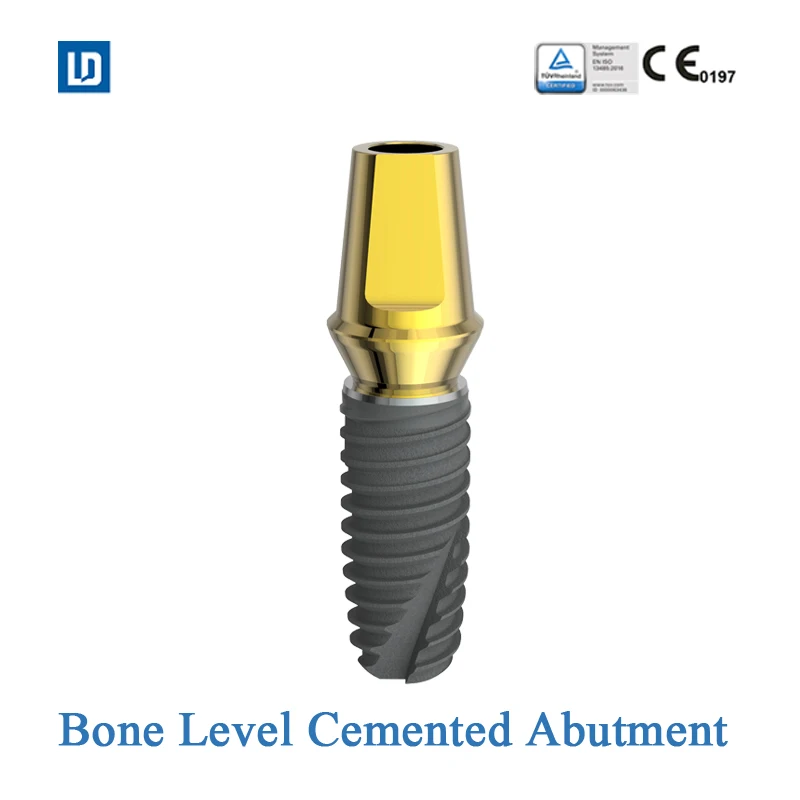 CE certificated titanium based dental cemented abutment for bone level system