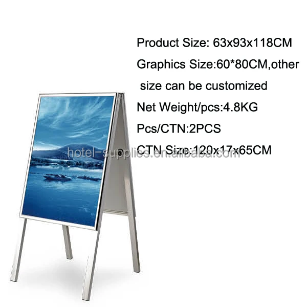 floor display aluminum moving poster stander