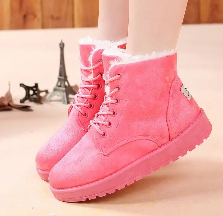women boots 2015 Ladies winter shoes flat heel ankle boots