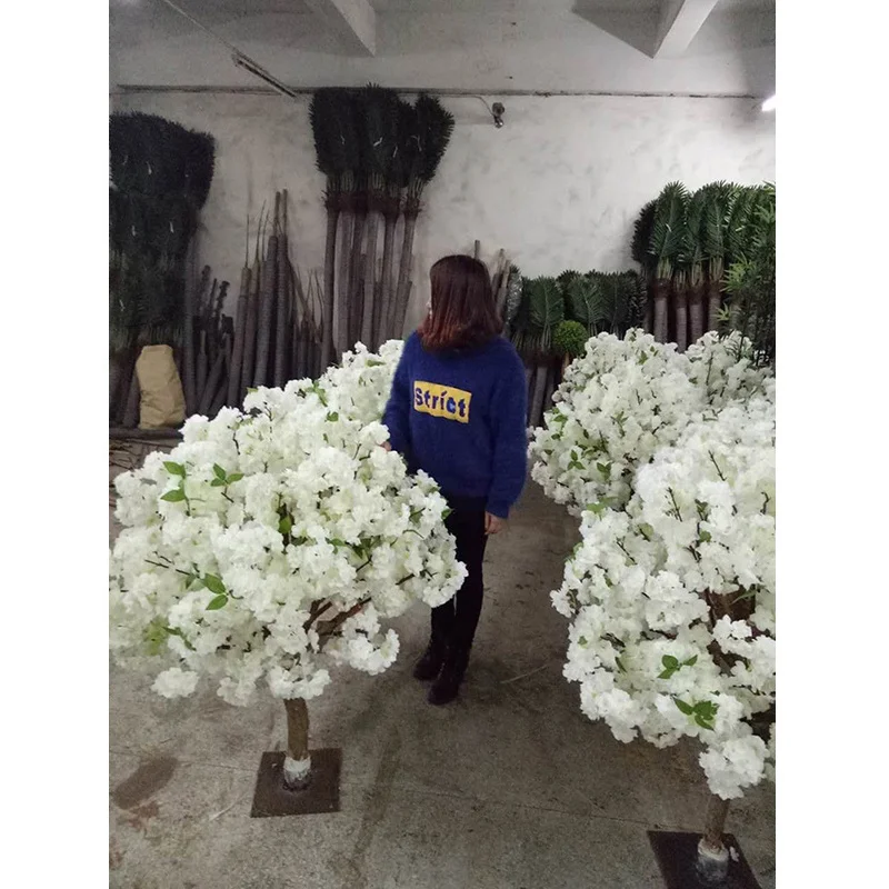 wholesale mini artificial white cherry blossom tree for home decoration