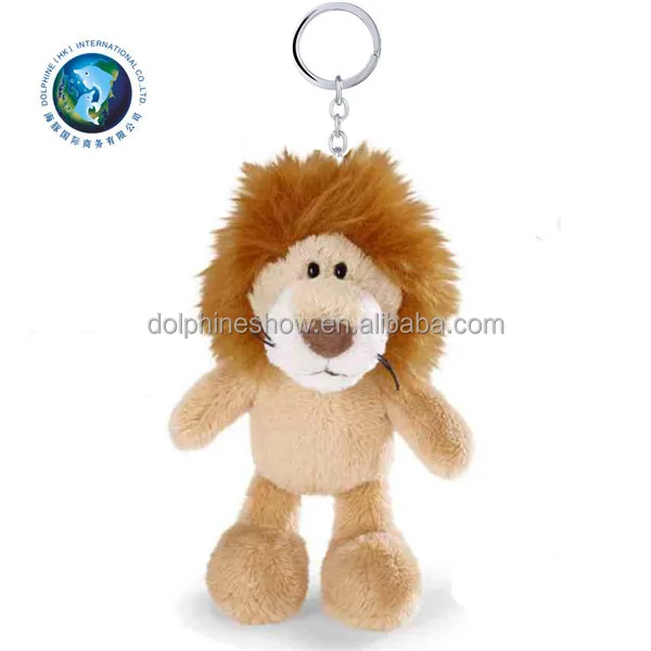 Wholesale Cheap Custom LOGO Min Keychain Charms Promotional Stuffed Animal Plush Lion Keychain