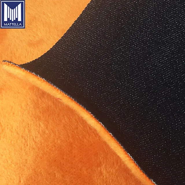 china mills woven bulk shiny waxed orange wool bonded denim fabric stock wholesale prices per meter