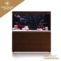 Best-selling Cleair Wood grain surface plant glass aquarium with T8 lamp