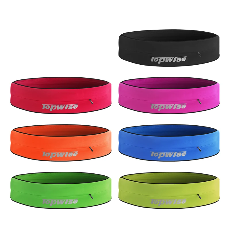 High quality chinlon material springy Sports running belt with zipper opening on the front