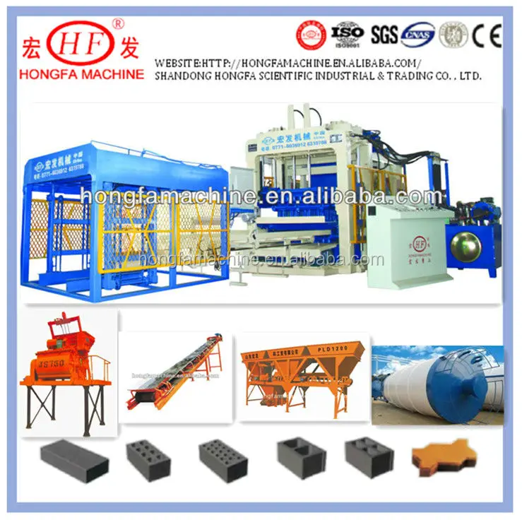 QT12-15 Fully Automatic Cement Block Factory Big Production Concrete Brick Machine for Algeria Kenya Zambia