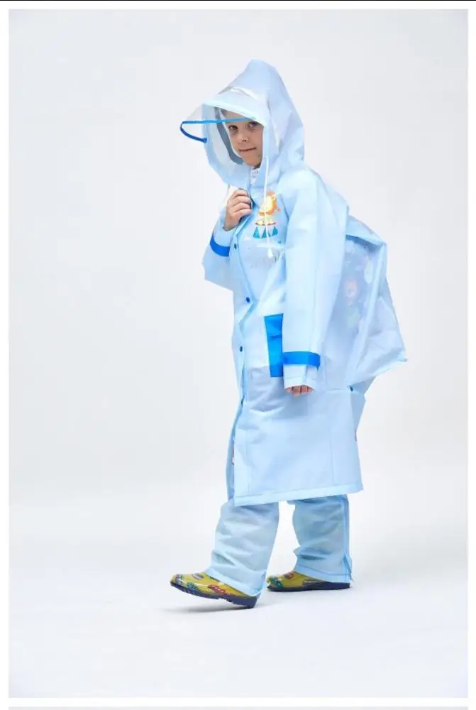 Hot sale children rain coat for boys and girls lion pattern cute school kid raincoat cheap child rain coat with hood for student