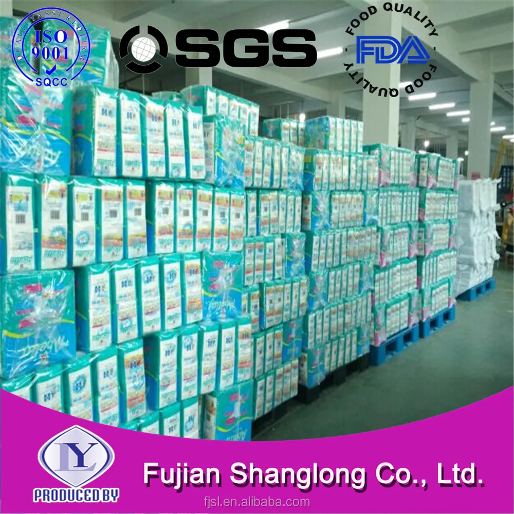 2018 popular High Quality factory Disposable Grade B Baby Diapers in bulk