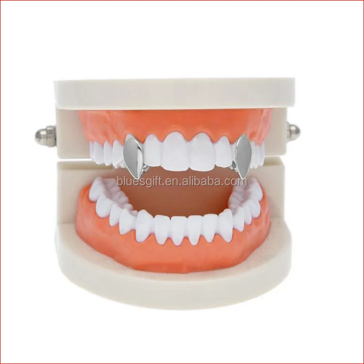 Blues RTS в стиле «хип-хоп» с украшениями Клык вампира один серебряные декоративные Зубные коронки