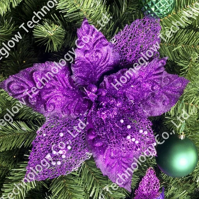 Artificial poinsettia Christmas plastic flower decorations picks for christmas wreath decor
