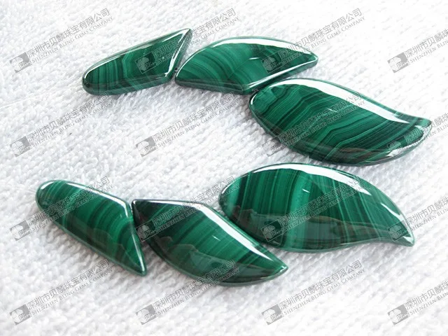 Leaf Carved Malachite Beads Natural Malachite Loose Stone Beads