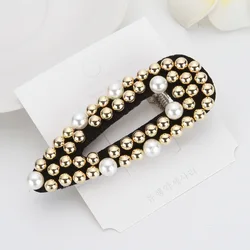 Женская заколка для волос, элегантная Заколка-пряжка с кристаллами и жемчугом, корейский стиль, Роскошный аксессуар для волос, новинка 2019