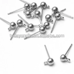 Серебряные серьги мяч с сообщение шпильки и шипы серьги