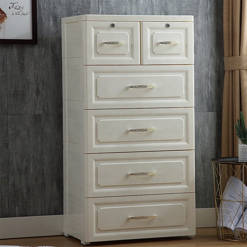 2022 New Modern Europe Style Luxury Bedroom Furniture Closet Plastic Storage Drawer
