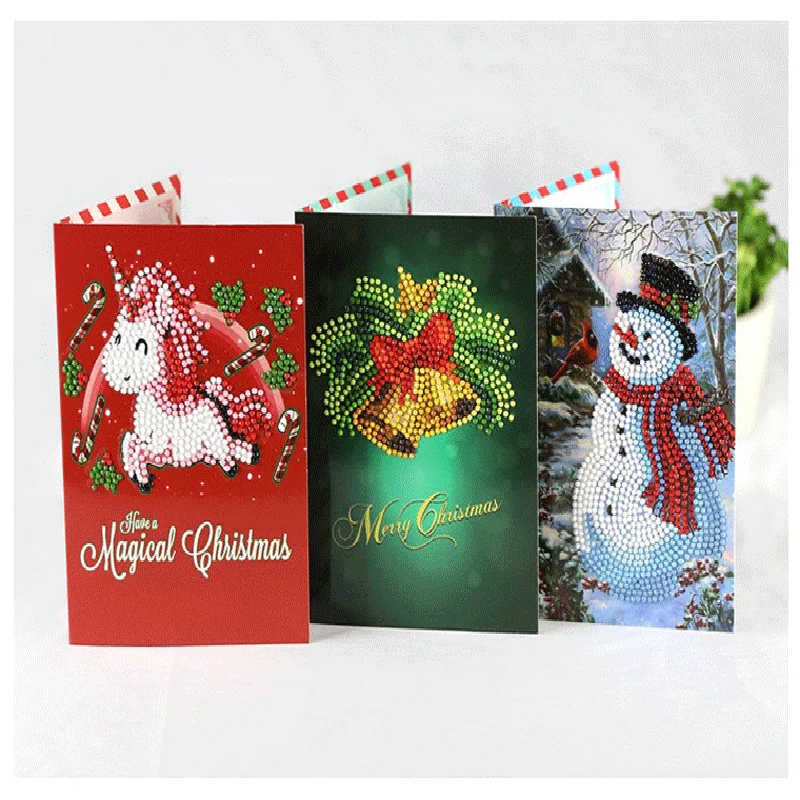 8 pcs set 13x18cm holiday gifts 5d diy crystal card kit