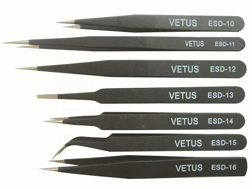 factory price anti-static Head Tip Changeable  ESD Tweezers