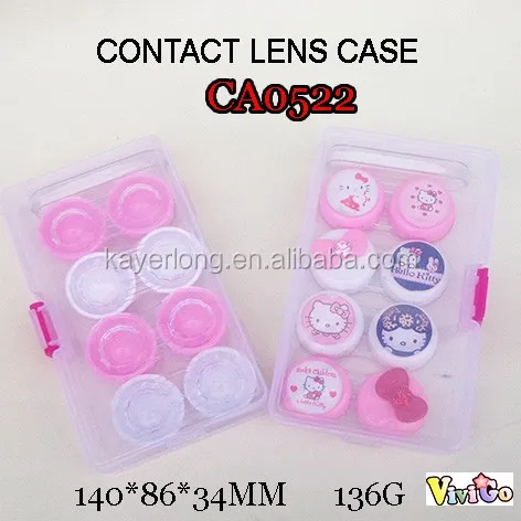 WHOLESALE  kt with butterfly deco PP box contact lens case with 4pcs lens holders CA0522