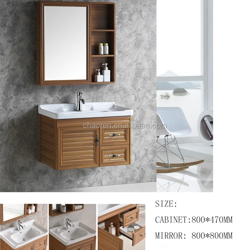 bathroom  bath ware rest toom Classic Bathroom Furniture Sink Cabinet Wall Hung Solid Wood