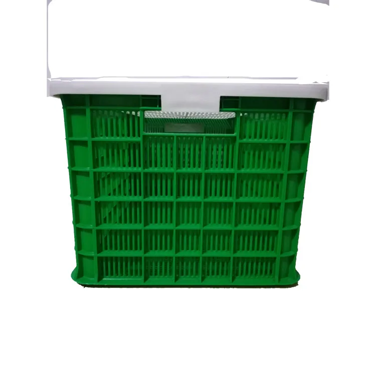 hot sale Plastic mesh crate with lid for seafood lobster crab 65L 60kg load capacity Plastic trays crates and containers