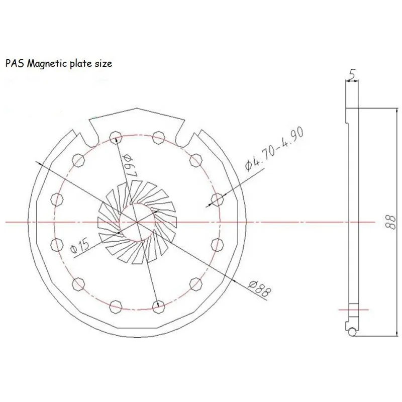 CSC Scooter parts PAS 12 Magnets Ebike Pedal Assist Sensor KT-D12 KT D12 System Assistant Sensor