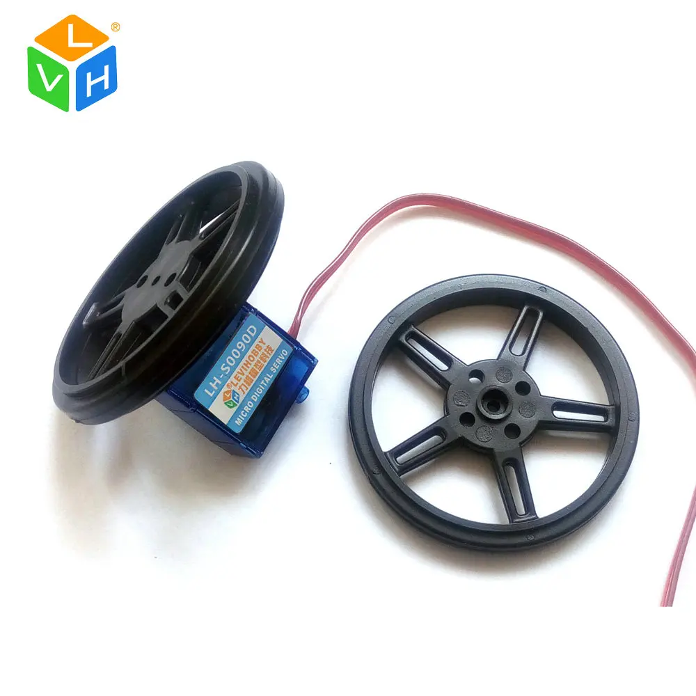 360 Degree Endless Rotation Servo Robotic Wheel Gear Box Arduino Servo Motor Dual Shaft 9g