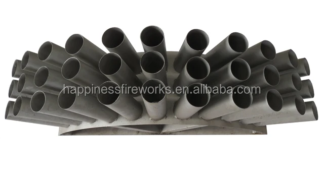 New product 2 inch 44 shots stainless steel fan-shaped fireworks display shelles mortar racks