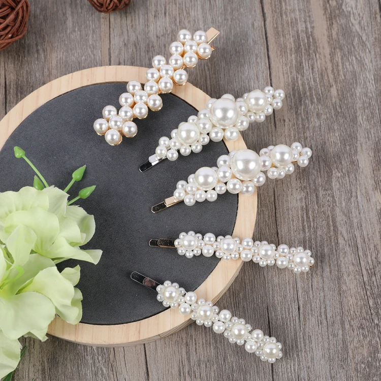 Hijab Hair Flower  Fancy  Brighton Vintage Invisible Plain Barrette Pearl Hair  barrettes Bow Clips