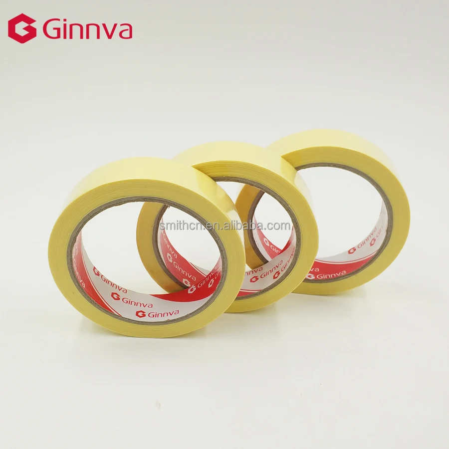 lemon yellow color high temperature adhesive thermal paper masking tape log roll with adhesive