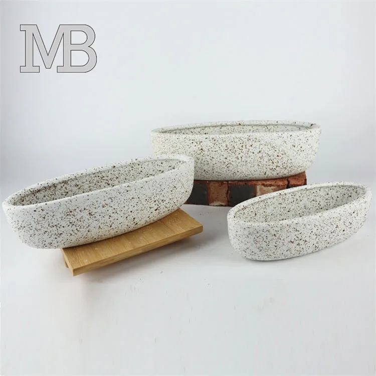 
Unique boat shape speckled design gardening orchid pot / indoor outdoor home decor garden pots for succulent plants 