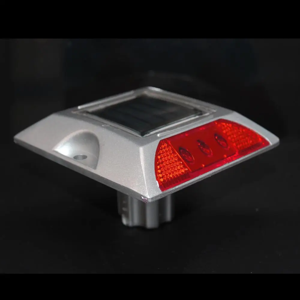 Aluminum cat eye red flashing light solar led road stud