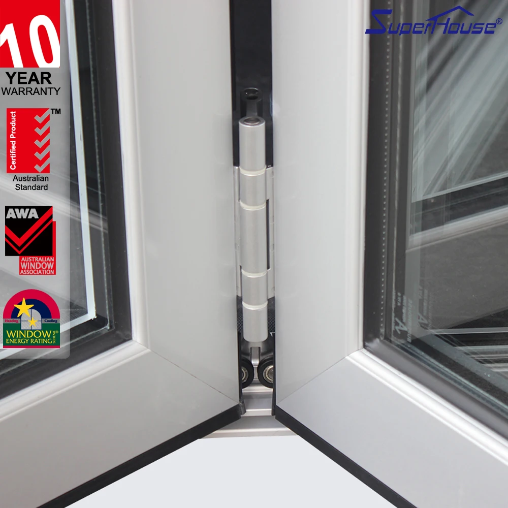 Cafe Doors Interiors Glass Prefabricated Aluminum Windows and Doors Aluminum Alloy Steel for Sale Luxury Villa WHITE Foldable