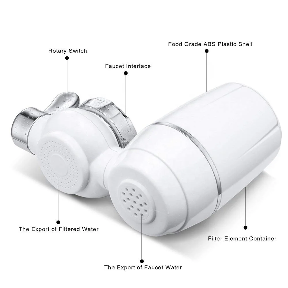 Faucet Water Filter Faucet Tap Water Purifier Filtration System 320-Gallon Long with Carbon Fiber Filter for Kitchen Bathroom