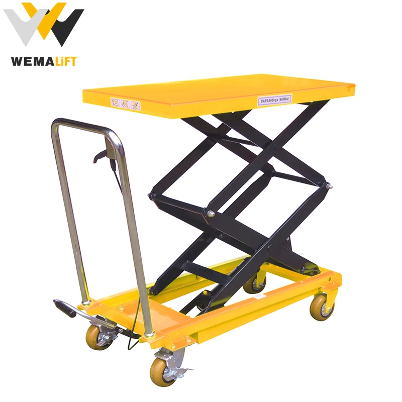 WEMALIFT 350KG 800KG Double Scissor Manual Hydraulic Table Lift