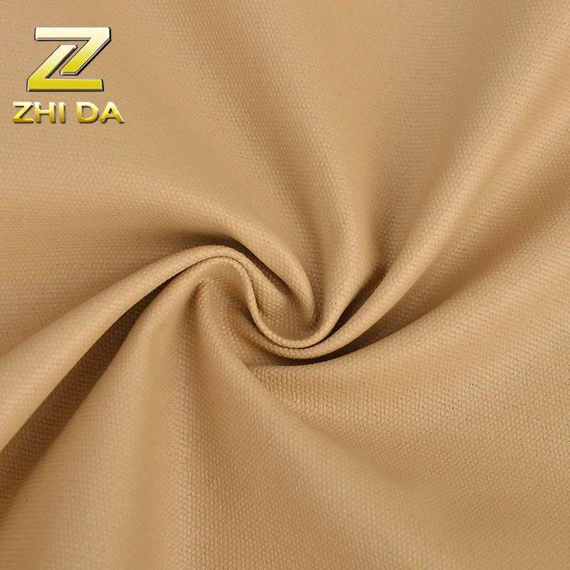 Low price 100% cotton 12oz dyed  waterproof canvas fabric with pu coating for canvas half apron