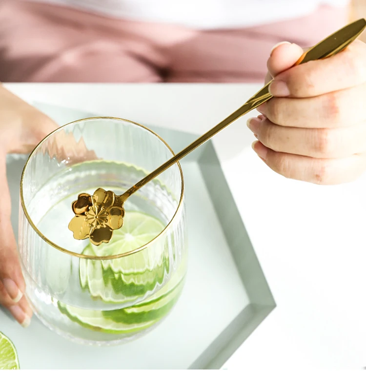 
New products ideas 2019 stainless steel Gold plated spoon coffee long handle spoon tea spoon stainless steel 