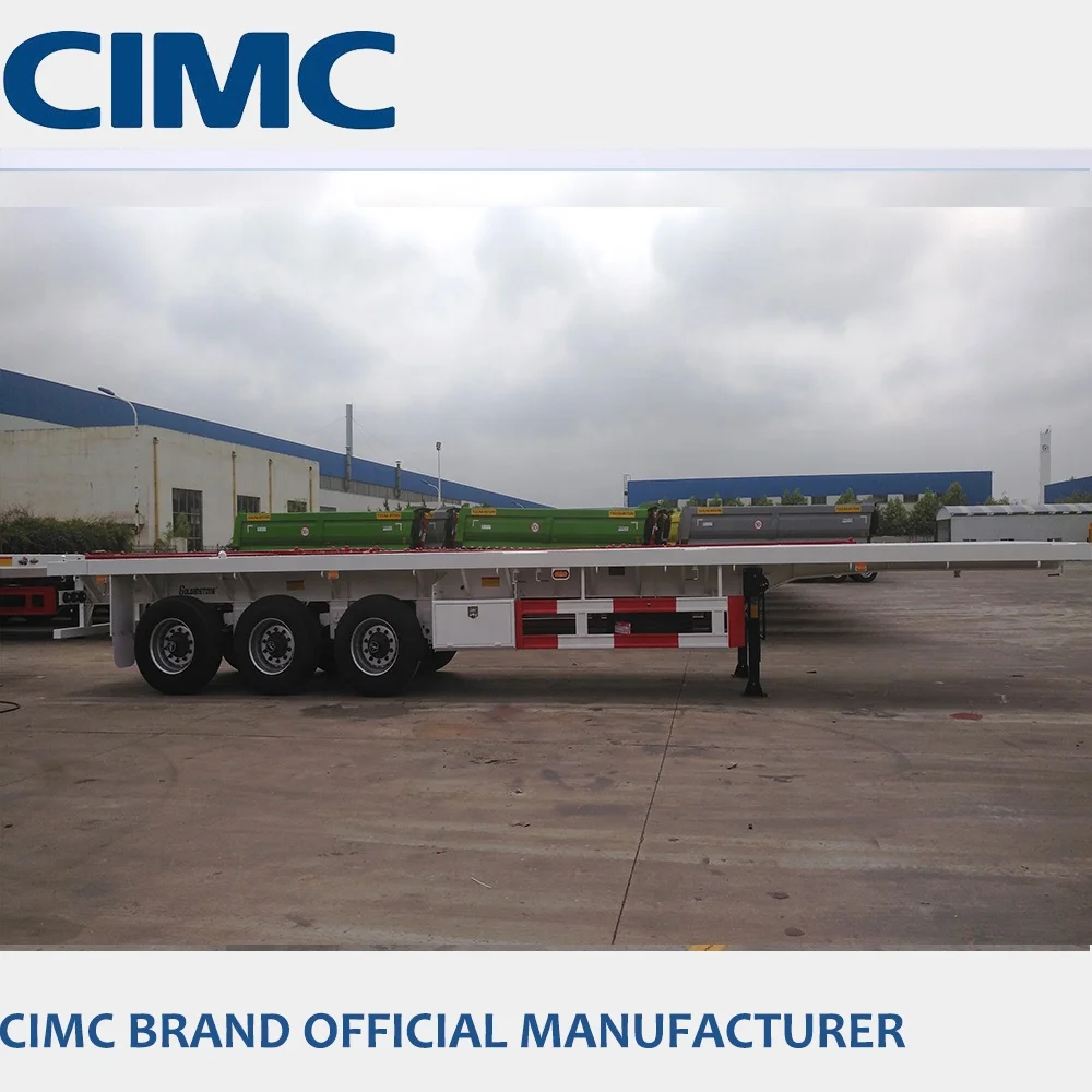 CIMC  Qingdao 40ft flatbed trailer with super single tire
