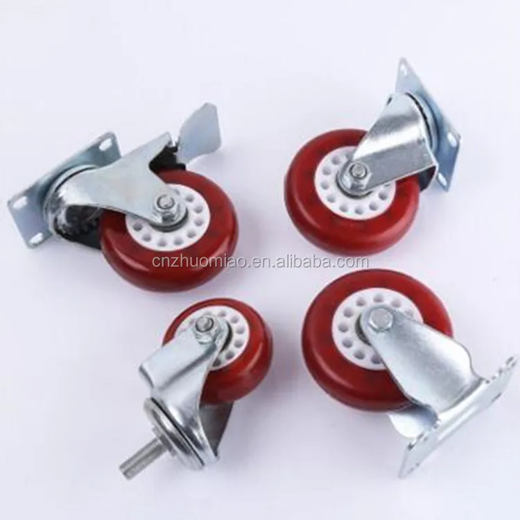 medium duty 3 inch steel elastic rubber double ball bearings caster wheel