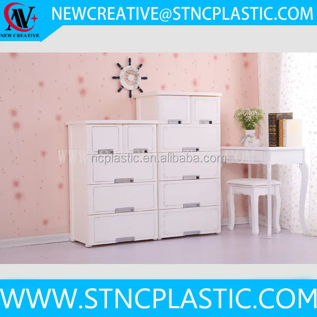 Rattan Tower Plastic Storage Container Bin Organize Pack Home Cabinet Wide Drawer